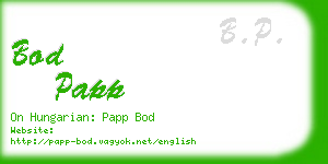 bod papp business card